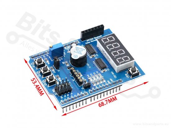 Arduino oefen- en experimenteer-shield met display